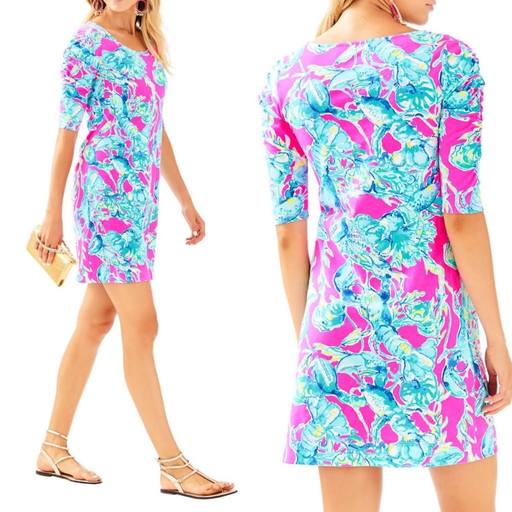 Lilly Pulitzer “Lobsters in Love” print dress, size large